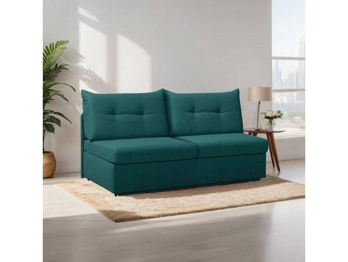 Schlafsofa Retford Webstoff/Velours mit Bettkasten Kunstfaser H:89cm/B:150cm/T:82cm Grün ausziehbar modern von Betten.de