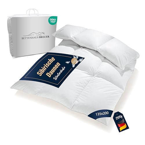 Bettdecke 135x200 | Daunendecke | Winterdecke | extra warme Winterdaunendecke mit Daunen | Kassettenbettdecke | sibirische Daunen | Ganzjahresdecke | Daunenbettdecken | Extra warm | 1300g Bettdecke 135x200 | Daunendecke | Winterdecke | extra warme Winterdaunendecke mit Daunen | Kassettenbettdecke | sibirische Daunen | Ganzjahresdecke | Daunenbettdecken | Extra warm | 1300g von Bettenhaus Breuer