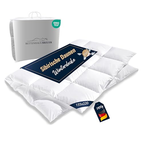 Bettdecke 155x220 | Daunendecke | Decke für den Winter | extra warme Daunendecke | Kassettenbettdecke | Winterdecke | Daunenbettdecken | Oeko-TEX-Zertifiziert | 100% Daunen Bettdecke 155x220 | Daunendecke | Decke für den Winter | extra warme Daunendecke | Kassettenbettdecke | Winterdecke | Daunenbettdecken | Oeko-TEX-Zertifiziert | 100% Daunen von Bettenhaus Breuer