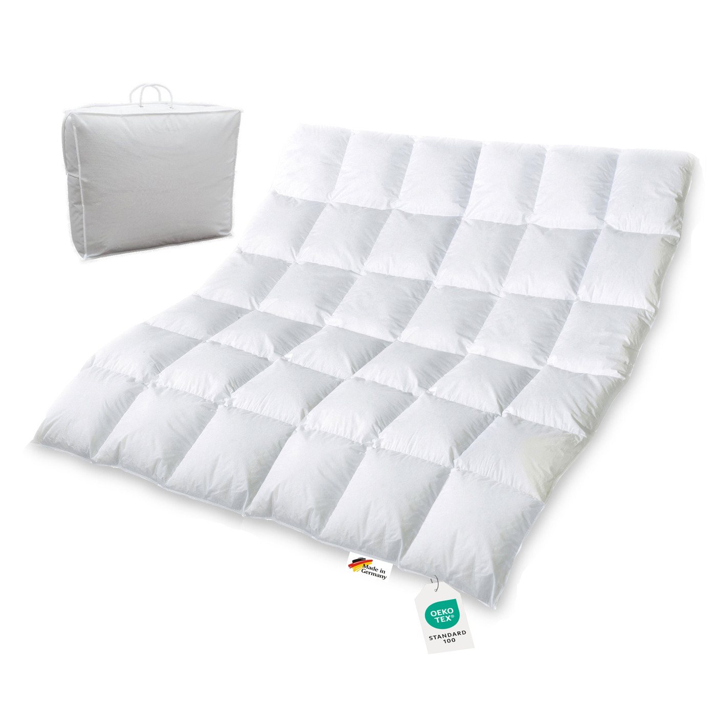 Bettenhaus Breuer Daunenbettdecke Extra warme 100% sibirische Daunen Bettdecke Daunendecke 200x200 1650g, Füllung: 100% Daunen, Bezug: 100% Baumwolle, Allergikergeeignet von Bettenhaus Breuer