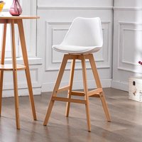 Barstuhl/Esszimmerstuhl 2er Set Design Stühle aus Holz, Ca. 58 x 48 x 105cm - Weiß von Better Home