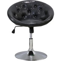 Drehstuhl Bürostuhl höhenverstellbar verchromt, ca. 64 x 56 x 66-79 cm – Schwarz Lederoptik von Better Home