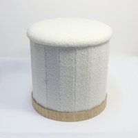 Sitzhocker Polsterhocker mit Stauraum mit Stauraum Teddy Weiß von Better Home