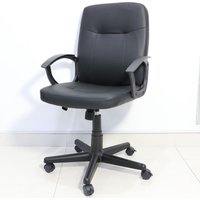 höhenverstellbarer Bürostuhl mit Armlehne, ca. 57 x 64 x 92 - 102 cm - Schwarz in Lederoptik von Better Home