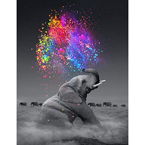 Better Selection 5D-Diamant-Malerei nach Zahlen-Set für Erwachsene, vollständig gebohrte Diamant-Stickerei, Dotz-Set, Heimdekoration, 40,6 x 50,8 cm, Elefant von Better Selection