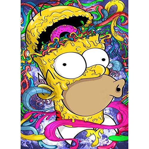 DIY 5D Diamant-Malerei Kits Quadro Familie Süße Simpsons, Malen Nach Zahlen, 5D Diamond Painting Voll Strass Stickerei Kreuzstich Bilder Arts Craft Mit Malerei Zubehör Für Home Wand-Décor 40x50 cm von Better Selection