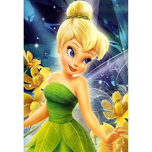 DIY 5D Diamant-Malerei Kits Tinker Bell Hübsche Feen Mit Flügeln, Malen Nach Zahlen, 5D Diamond Painting Voll Strass Stickerei Kreuzstich Bilder Arts Craft Mit Malerei Zubehör Für Home Décor 40x50 cm von Better Selection