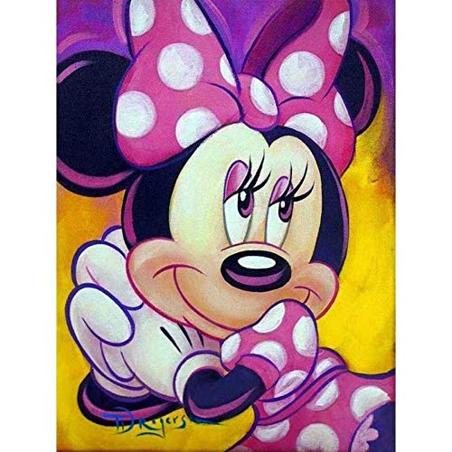 DIY 5D Diamond Painting, DIY Diamond Painting Pictures, Happy Minnie Mouse Tragen Bogen Diamond Painting Mosaic, Cross Stitch, Rhinestone Painting Wall/ Entrance/ Office Decorations 30x40 cm von Better Selection