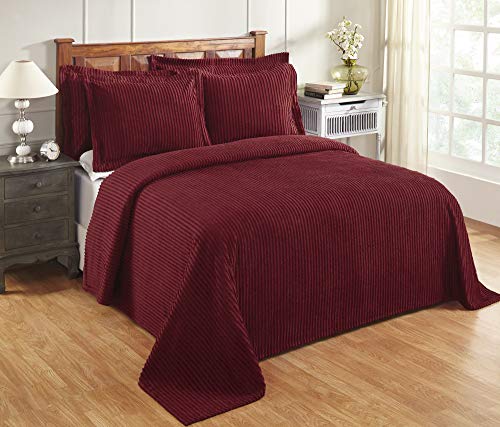 Better Trends BSASPTWBU Tagesdecke, Baumwolle, Burgunder, Twin Bedspread von Better Trends