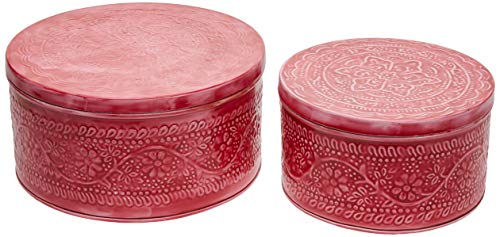 Better & Best 2781938 – Set mit 2 Boxen, emailliert, 3D-Blumen, Rot von Better & Best