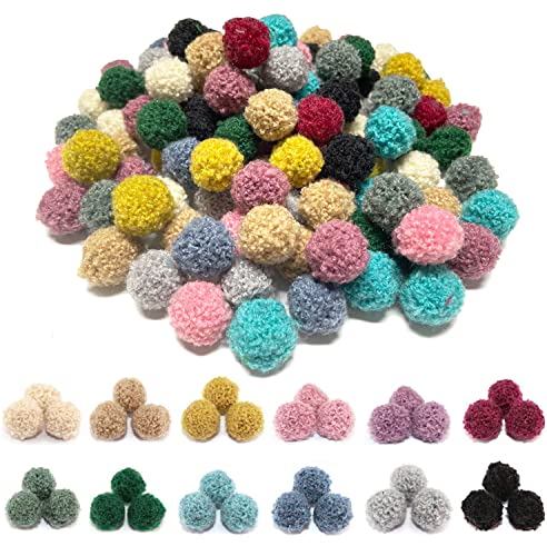 120 Stücke Pompons zum Basteln, BetterJonny 2cm Pompom Bälle Kleine Bommeln Bunte Bommeln Bälle Mini Pompons Flauschigen Plüsch Bälle Pom Pom Set für DIY Kreative Handwerk Herstellung, 12 Farben von BetterJonny