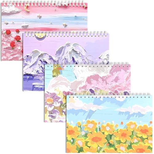 BetterJonny 4 Pcs Reusable Sticker Book Collecting Album Blank Sticker Storage Organizer Book, A5 Size 24 Inner Pages Per Album, Release Paper for Collecting Stickers, Labels(3D Simulation) von BetterJonny