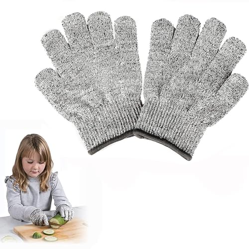 Schnittsichere Handschuhe für Kinder, BetterJonny Leistungsfähiger Level 5 Schutz Lebensmittelecht Schnittfeste Handschuhe zum Kochen Schnitzen und Gärtnern für 5-8 Jährige, XXS von BetterJonny