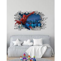 Spiderman Wandtattoo, Fensterbilder, Superheld Kinder Aufkleber, Schälen Und Aufkleben, Geschenk, Jungenzimmer Dekor Nd388 von BetterVinylIt
