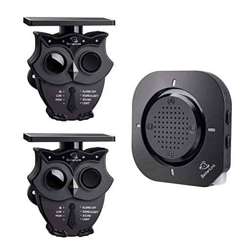 Solar-Wireless-Einfahrts-Alarmsystem: 1/2 Meile, IP65, Outdoor-Bewegungsmelder, 120dB Sirene-Licht-Alarm, Außen/Innen-Schutz (1R2S) von Betterlink