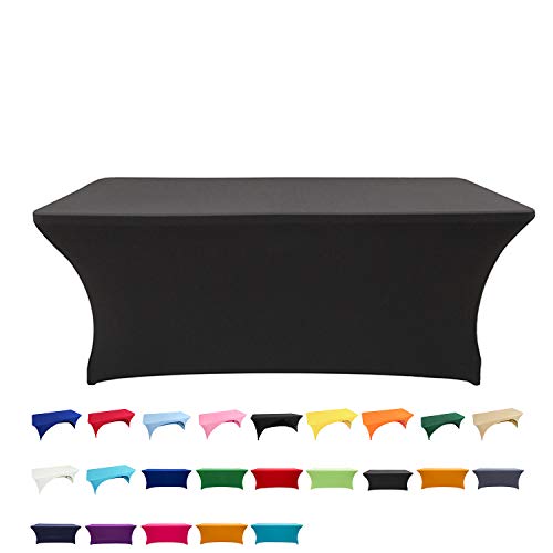 Spandex Stretch Tischdecke, Rechteckig , aus Polyester und Elasthan , Spanntischtuch f¨¹r Hochzeiten, Bankett, Party (122x60x76cm Schwarz) von Bettery Home