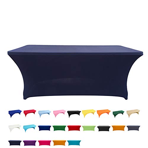 Spandex Stretch Tischdecke, Rechteckig , aus Polyester und Elasthan , Spanntischtuch f¨¹r Hochzeiten, Bankett, Party (183x76x76cm Marineblau ) von Bettery Home