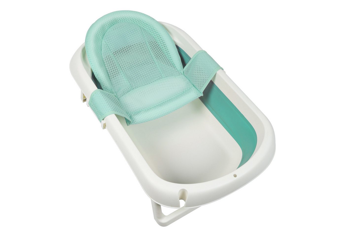 Bettizia Babybadewanne Faltbadewanne Badewanne Babybadewanne mit Abfluss (Grün mit Kissen) von Bettizia