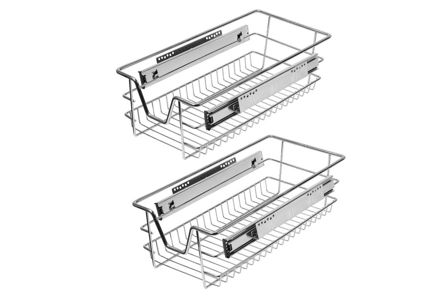 Bettizia Schublade 2/4/6x Küchenschublade Teleskopschublade Korbauszug 30-60cm (4 St) von Bettizia