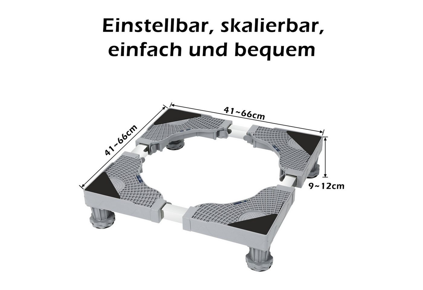 Bettizia Untergestell Waschmaschinen Untergestell Einstellbare 8 Beine+4 Räder/4 Beine von Bettizia