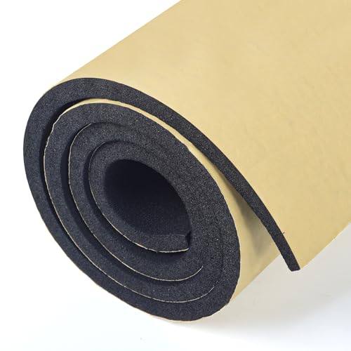 Bettol 1 Rolle (170×33cm/0,56㎡) - 4mm dicke Selbstklebend Autoschaumstoffmatte für Schallschutz & Isolierung von Bettol