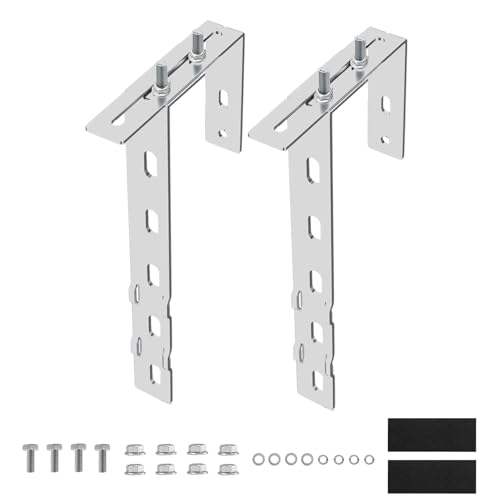 Bettol 2-teilige verstellbare Balkonkraftwerk-Montagehalterung für Solarpaneele – Hakenausführung für 60–180 mm breite eckige Balkonbrüstungen ，2er Set Solar Bracket Set von Bettol