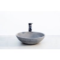 Waschbecken | Beton Rundes Badezimmer Gefäß Gefäßwaschbecken Grauer von BettonDesign