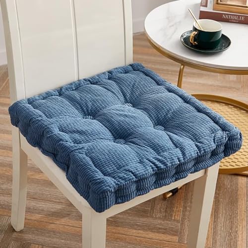 Sitzkissen Outdoor, 2er Set Stuhlkissen 50x50cm, Dicke Bodenkissen, Sitzpolster Outdoor für Bank und Gartenstuhl(Quadrat,Denim-Blau,50 x 50 cm) von Bettschlange