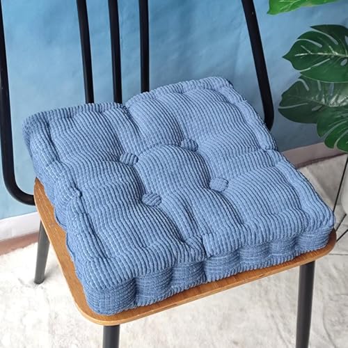 Sitzkissen Outdoor, 2er Set Stuhlkissen 50x50cm, Dicke Bodenkissen, Sitzpolster Outdoor für Bank und Gartenstuhl(Quadrat,Denim-Blau,50 x 50 cm) von Bettschlange