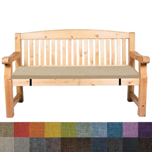 3CM Dicke Sitzauflage Sitzkissen Bank, Bankauflage Bankkissen, Waschbare Stuhlkissen Bankpolster, Gartenbank Auflage Outdoor, Sitzkissen Groß für Stuhl Boden Bürostuhl,Beige, 110x30x3cm von Bettschlange