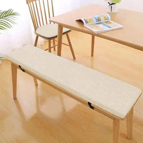 3CM Dicke Sitzauflage Sitzkissen Bank, Bankauflage Bankkissen, Waschbare Stuhlkissen Bankpolster, Gartenbank Auflage Outdoor, Sitzkissen Groß für Stuhl Boden Bürostuhl,Hellbeige, 100x45x3cm von Bettschlange