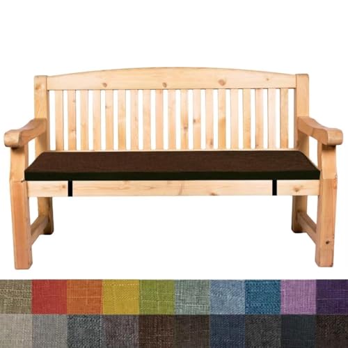 3CM Dicke Sitzauflage Sitzkissen Bank, Bankauflage Bankkissen, Waschbare Stuhlkissen Bankpolster, Gartenbank Auflage Outdoor, Sitzkissen Groß für Stuhl Boden Bürostuhl,Kaffee dunkel, 120x50x3cm von Bettschlange