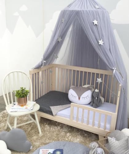 Betthimmel, Baldachin Kinderzimmer 360-Grad-Schutz, Himmelbett Vorhänge, betthimmel mädchen, Babyzimmer Deko, Schlafzimmer Kuppel Spiel Zelt, Für Mädchen und Jungen, 300x60cm(grau) von Bettschlange