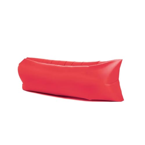 Bettschlange Aufblasbares Sofa, Wasserdichtes Luftsofa, Sofa Aufblasbar Reißfestem Gewebe von bis zu 200kg, Tragbares Wasserdichtes Aufblasbare, Air Lounger für Camping, Park, Strand, Hinterhof(Rot) von Bettschlange