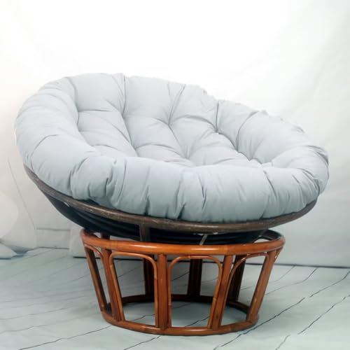 Bettschlange Hängesessel Kissen,Papasansessel Kissen,Lesesessel Rund, Gartensessel Sitzkissen,Papasan Hängesessel Kissen(Stühle Nicht Enthalten),Hellgrau,50x50cm von Bettschlange