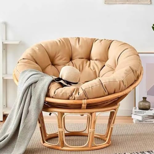 Bettschlange Hängesessel Kissen,Papasansessel Kissen,Lesesessel Rund, Gartensessel Sitzkissen,Papasan Hängesessel Kissen(Stühle Nicht Enthalten),Khaki,40x40cm von Bettschlange