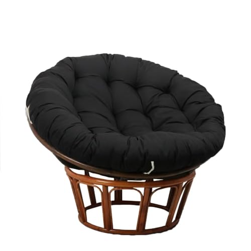 Bettschlange Hängesessel Kissen,Papasansessel Kissen,Lesesessel Rund, Gartensessel Sitzkissen,Papasan Hängesessel Kissen(Stühle Nicht Enthalten),Schwarz,50x50cm von Bettschlange