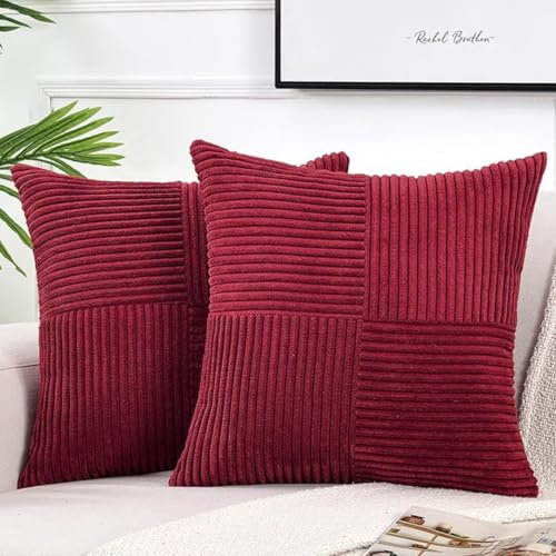 Bettschlange Kissenbezug 40 x 40 cm, 2er Set Kordsamt Kissenbezüge, Kissenhülle Dekokissenbezug Zierkissenbezug Dekokissen Sofakissen für Sofa Schlafzimmer Wohnzimmer Balkon Sessel,Rotwein Bettschlange Kissenbezug 40 x 40 cm, 2er Set Kordsamt Kissenbezüge, Kissenhülle Dekokissenbezug Zierkissenbezug Dekokissen Sofakissen für Sofa Schlafzimmer Wohnzimmer Balkon Sessel,Rotwein von Bettschlange