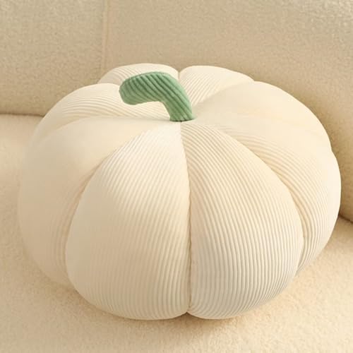 Bettschlange Kürbis Kissen, 3D Kürbis Deko, Halloween Plüsch Kürbis Kissen Gemütliche Herbst Gefüllte Zierkissen für Erntedankfest Weihnachten Schlafzimmer, Stuffed Plush, Weiß, 35cm Bettschlange Kürbis Kissen, 3D Kürbis Deko, Halloween Plüsch Kürbis Kissen Gemütliche Herbst Gefüllte Zierkissen für Erntedankfest Weihnachten Schlafzimmer, Stuffed Plush, Weiß, 35cm von Bettschlange