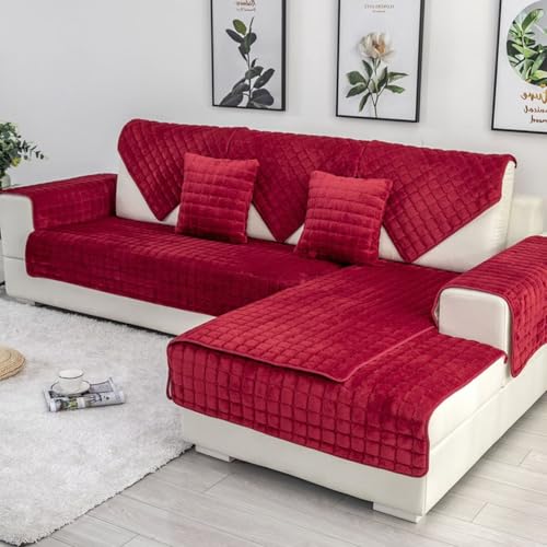 Bettschlange Sofa Überzug L Form, Sofadecken für Sitzfläche, Couch Überzug 1 2 3 4 Sitzer Sofabezug, Sofaschoner rutschfest,Universelle Sofaüberwurf,Ecksofa(F-Rot,70x90cm Bettschlange Sofa Überzug L Form, Sofadecken für Sitzfläche, Couch Überzug 1 2 3 4 Sitzer Sofabezug, Sofaschoner rutschfest,Universelle Sofaüberwurf,Ecksofa(F-Rot,70x90cm von Bettschlange
