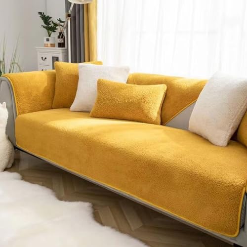 Bettschlange Sofa Überzug L Form, Sofadecken für Sitzfläche, Couch Überzug 1 2 3 4 Sitzer Sofabezug, Sofaschoner rutschfest,Universelle Sofaüberwurf,Ecksofa(Y-Gelb,70x150cm von Bettschlange