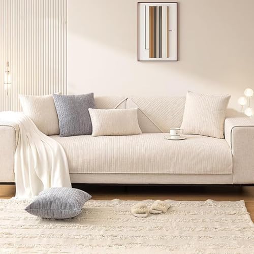 Bettschlange Sofabezug Ecksofa L Form Sofaschoner rutschfest Couch Cover L Shape Sofaschutz Sitzfläche Chenille Schonbezug Sofa Sofahusse Sofaüberwürfe Couchhusse for1 2 3 4 Sitzer,70x150cm von Bettschlange