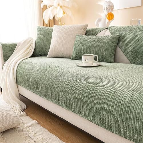 Bettschlange Sofabezug Ecksofa L Form Sofaschoner rutschfest Couch Cover L Shape Sofaschutz Sitzfläche Chenille Schonbezug Sofa Sofahusse Sofaüberwürfe Couchhusse for1 2 3 4 Sitzer,90x210cm von Bettschlange