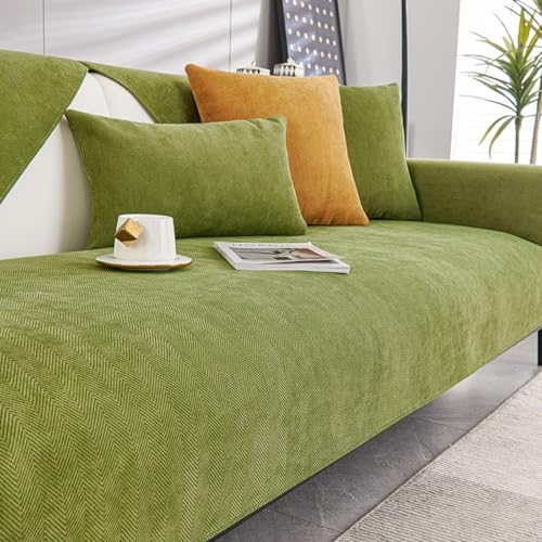 Bettschlange Sofaschoner rutschfest - Sofa Überzug L Form 1/2/3/4 Sitzer, Sofaschoner Couch Überzug, Sofa Überwurf, Grün,70x70cm von Bettschlange