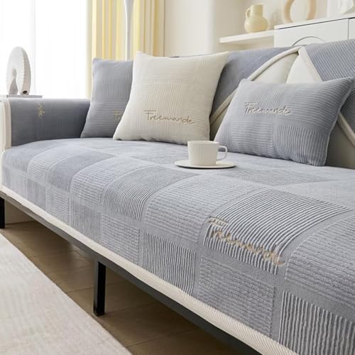 Couch Überzug, Sofa Überzug 1 2 3 4 Sitzer, Sofaschoner rutschfest, L Form Sofaüberwurf, Sofadecken für Sitzfläche, Universelle Sofadecke Überwurf, Sofabezug Ecksofa,Grau,110x180cm von Bettschlange
