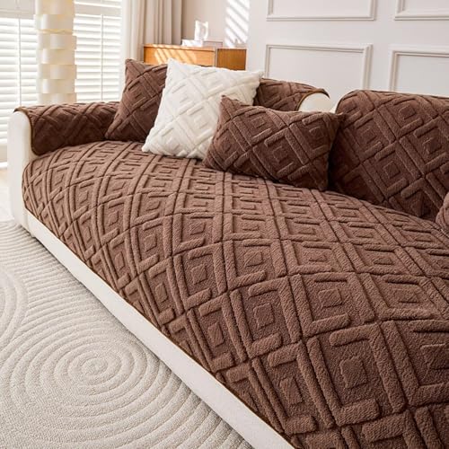 Couch Überzug,Sofa Überzug,Sofa-Schutzhülle mit Rutschfester Unterlage,Neue Universelle rutschfeste Solide Strukturierte Sofabezug für Wohnzimmer,Dunkelbraun,90x240cm Couch Überzug,Sofa Überzug,Sofa-Schutzhülle mit Rutschfester Unterlage,Neue Universelle rutschfeste Solide Strukturierte Sofabezug für Wohnzimmer,Dunkelbraun,90x240cm von Bettschlange