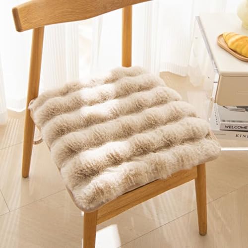 Sitzkissen, 4er Set Stuhlkissen 40x40cm mit Bändern, Plüsch Komfort Sitzpolster Büro Lazy Warm Stuhlauflage, Auflagen für Stühle für Kleine Stühle Zuhause, Küche, Büro,Kaffee von Bettschlange