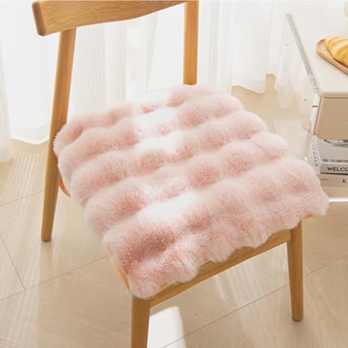 Sitzkissen, 4er Set Stuhlkissen 40x40cm mit Bändern, Plüsch Komfort Sitzpolster Büro Lazy Warm Stuhlauflage, Auflagen für Stühle für Kleine Stühle Zuhause, Küche, Büro,Rosa von Bettschlange