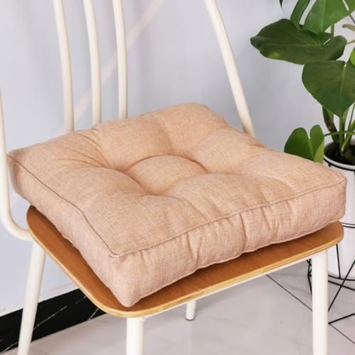 Sitzkissen Stuhlkissen 40x40x9cm für Indoor und Outdoor aus Baumwolle Dicke Polsterung Steppkissen/Bodenkissen, Stuhl Sitzpolster Passt für Haus, Garten, Büro und Autositze,Hanf Sitzkissen Stuhlkissen 40x40x9cm für Indoor und Outdoor aus Baumwolle Dicke Polsterung Steppkissen/Bodenkissen, Stuhl Sitzpolster Passt für Haus, Garten, Büro und Autositze,Hanf von Bettschlange