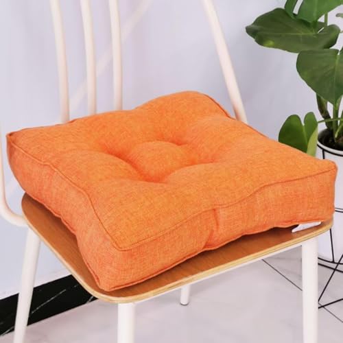 Sitzkissen Stuhlkissen 40x40x9cm für Indoor und Outdoor aus Baumwolle Dicke Polsterung Steppkissen/Bodenkissen, Stuhl Sitzpolster Passt für Haus, Garten, Büro und Autositze,Orange Sitzkissen Stuhlkissen 40x40x9cm für Indoor und Outdoor aus Baumwolle Dicke Polsterung Steppkissen/Bodenkissen, Stuhl Sitzpolster Passt für Haus, Garten, Büro und Autositze,Orange von Bettschlange